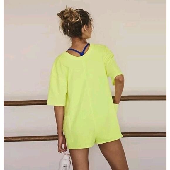 NEW FREE PEOPLE FP MOVEMENT SOUR CITRUS HOT SHOT TEE ONE PIECE ROMPER SZ Small - Picture 2 of 7